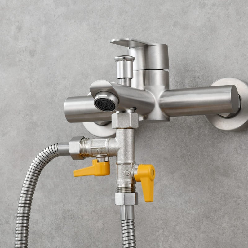 CIENCIA Brass Water Diverter 3 Way Shower Diverter Valve T Adapter Shower Head Shut-Off Valve for Showerhead and Shower Hose, DSF009 - Image 4